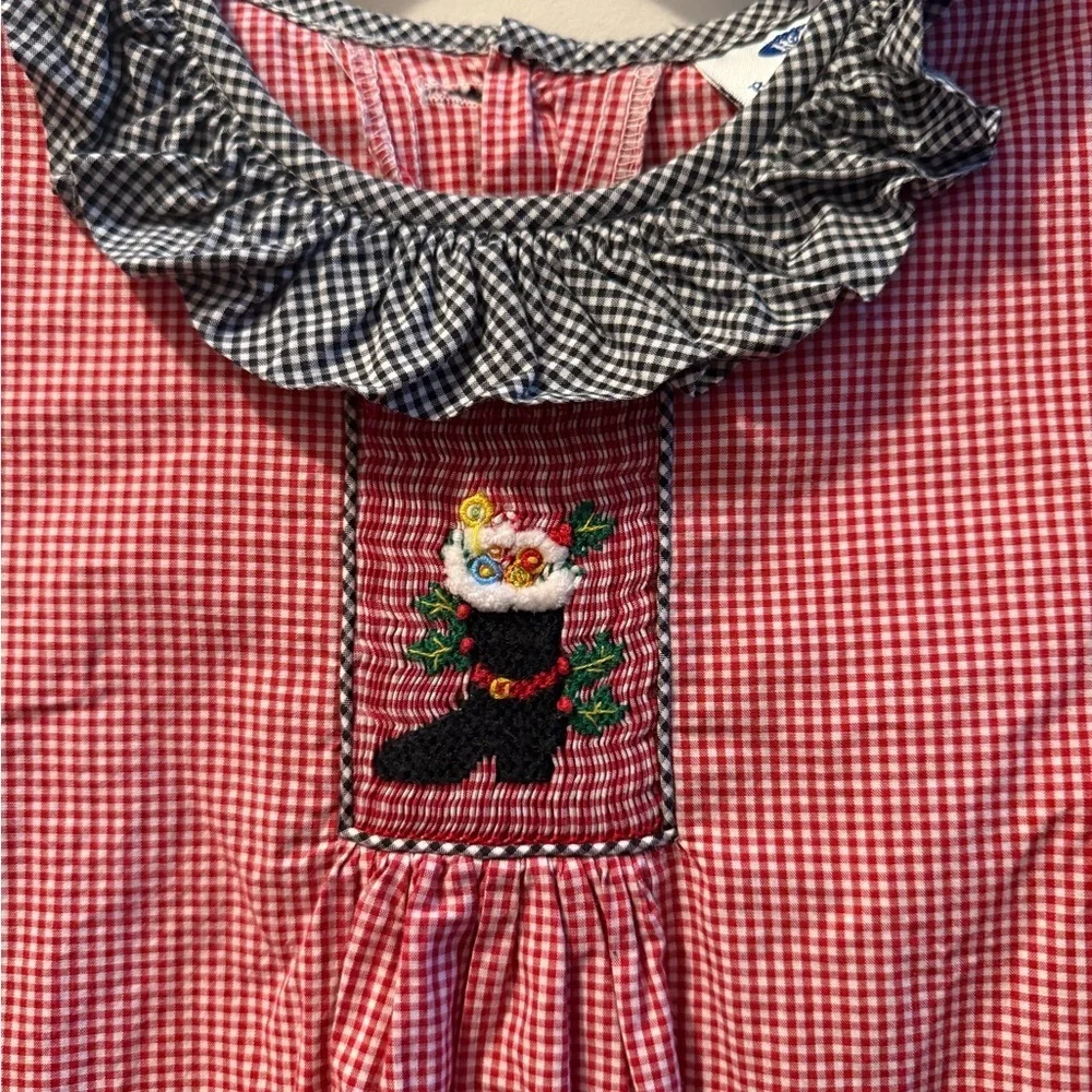 Beaux and Belles Smocked Christmas Bishop Dress